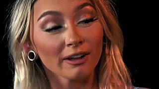 Chloe and Lily, tattooed teens, lick each other's pussies with strapons.