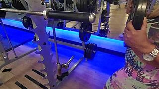 At The Gym Without Panties, Training With Horniness