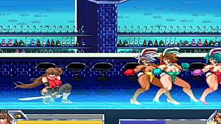 Asian babe Asukina faces off in sex wrestling with a big cocked stud