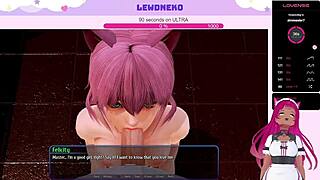 vtuber lewdneko plays harem hotel part 25 with toys and orgasm 😈