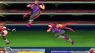 Asian babe Asukina faces off in sex wrestling with a big cocked stud