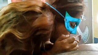 Hot Tania sucks monster cock with big tits!