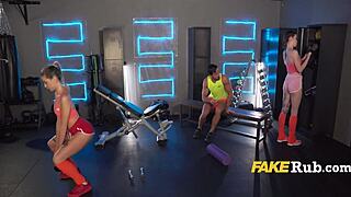 bossy girlfriend caught cheating during yoga workout with friend