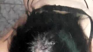 Watch me cum on this big cock in my mouth?