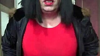 feeling excited with my old red and black masturbation machine