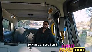 fake taxi milf lets passenger play with her big tits in backseat 😜