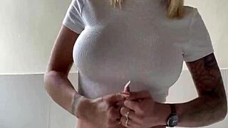 Blonde Says Cum On My Tits At Home