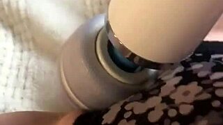 Redhead Amateur Uses Hitachi Vibrator For Intense Masturbation Session In Bedroom.