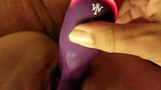 Girl plays with toys on her pussy.