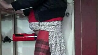 feeling excited with my old red and black masturbation machine