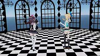 Holy! Mirai Akari and Tokino Sora in wild MMD action!