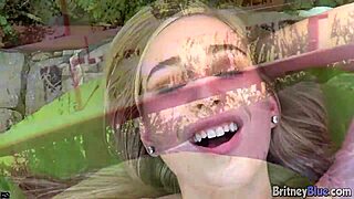 brithey blue enjoys sensual licks with her lesbian partner.