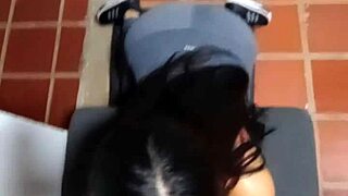 horny girlfriend sucks cock and gets facial cumshot