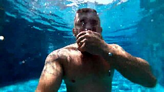 i lick her big tits and pussy while she rides my big cock in the pool