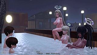 Mmd-Blue Archive Asuna Karin Toki Group Sex