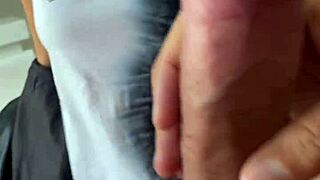 Tall brunette teen giving a blowjob and fucking in doggystyle POV.