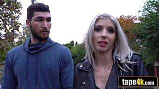 Dumb Blonde Hungarian Cuckolds Jealous Boyfriend for Cash. OMG, so wild! 😜