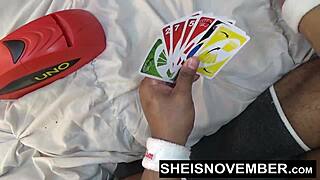 young ebony girl gets her pussy ripped by big cock while riding pov after spanking