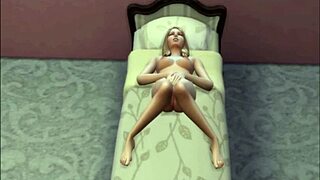 Is old blonde gwendolyn goldheart masturbating her small cute tits in wicked comedy episode?