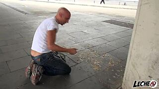 A wandering man for ginger in a descriptive scene