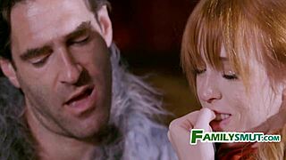 In halloween costumes, the big bad wolf rides and fucks his red riding hood stepdaughter passionately.