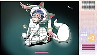 aragaki ayase strips in arkanoid gameplay