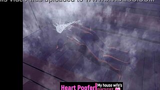 In this cartoon, characters are at the sauna enjoying a relaxing time