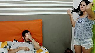 i find my stepson masturbating while looking at my ass then i help by sucking his cock and let him fuck me without condom