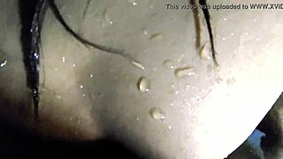 Outdoor blowjob in the swimming pool with big tits and monster cock