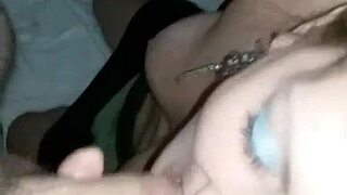 Heatherames fills her mouth with hot cum after intense sucking action.