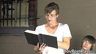 Twinks Bang Hard in Public Restroom Glory Hole!