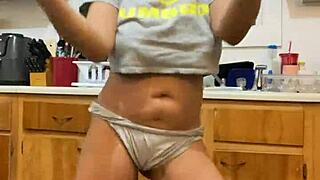 Mature Dominican Latina Anna Maria Dances Showing Big Tits And Does Dishes Part III