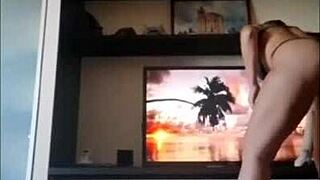 My lover feels so sexy making a video, then pleasures herself in the shower