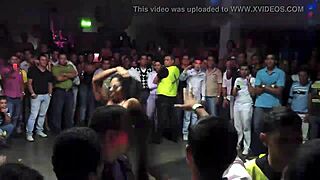 Sexy Chica Strips Naked at Colombian Salsa Club on Camera