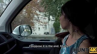 Road trip turns wild with tattooed Latina in ripped clothes