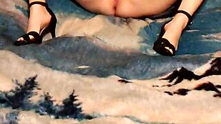 sexy wife in skirt masturbates alone at home