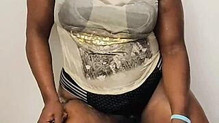 Ebony Babe Masturbates In Shower Fully Clothed