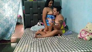 horny stepsister and i take revenge on man by fucking and licking pussy.