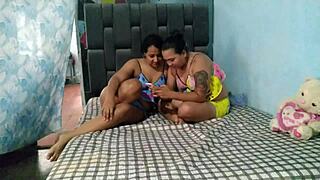 horny stepsister and i take revenge on man by fucking and licking pussy.