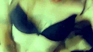 Sexy tranny in lingerie rubs her clitty with stockings and heels