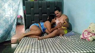 horny stepsister and i take revenge on man by fucking and licking pussy.