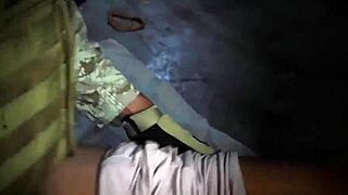 arab teen's first footjob at booty drop point, 23km from base, wild stuff!