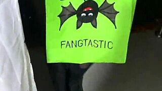 innocent girl will do anything to get halloween candy from the couple