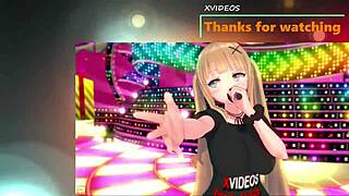 3D hentai massage with busty teacher giving a handjob and blow job