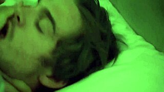 Sexy blonde has sex in the shower.