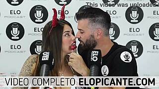 Blonde Sara sucks lollipop in spicy room, teasing her bum.