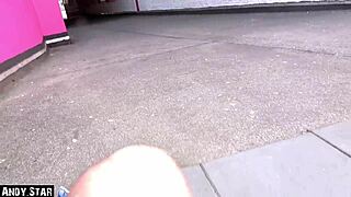 Andy-Star fucks a blonde slut outdoors in Hamburg's Reeperbahn