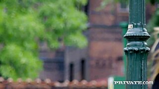 Private com - petite lady bug gags on cock in deepthroat anal riding cumshot.