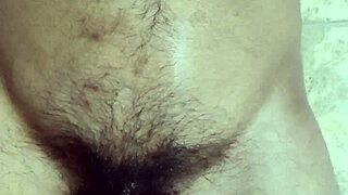 I play with my belly button and cum solo in gay scene