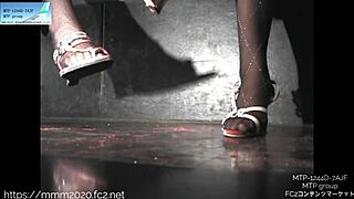 rina shows off her stockings and pantyhose on legs